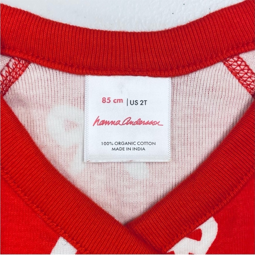 Hanna Andersson Side Snap Bodysuit Girls 2T 85 cm Kimono Holiday Bows Organic - Picture 3 of 3